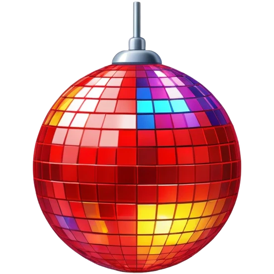 red colorful disco ball emoji