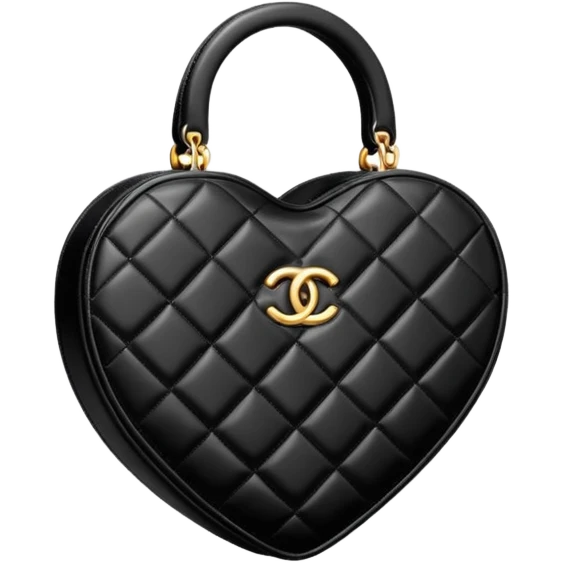 chanel heart shape bag black color bag emoji