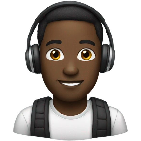 black man with beats emoji