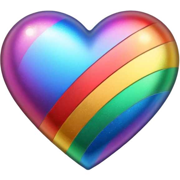 heart with a rainbow shimmer shadow emoji
