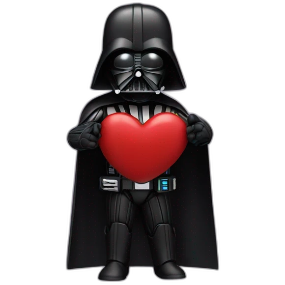 Create darth vader doing heart signal with his hands emoji