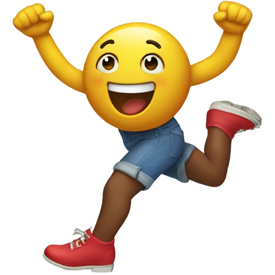 happy emoji kicking its feet emoji