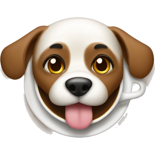 Dog with coffee emoji