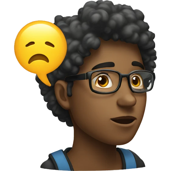 Student thinking with a thought bubble emoji