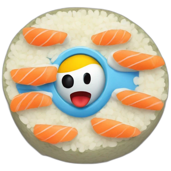 Un sushi bleu sur Mickey mouse emoji