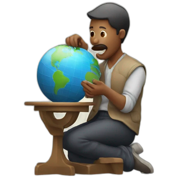 man eating worldglobe emoji