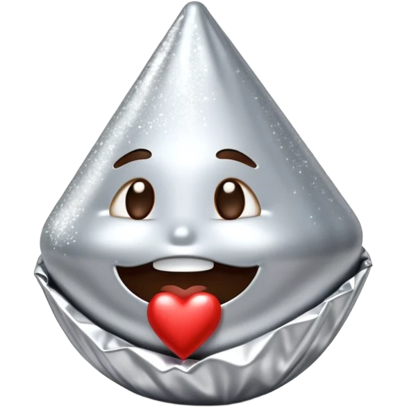 Glittery Hershey’s kiss (no face)  emoji