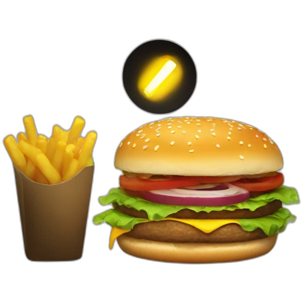 finding a burger in darkness with flashlight emoji
