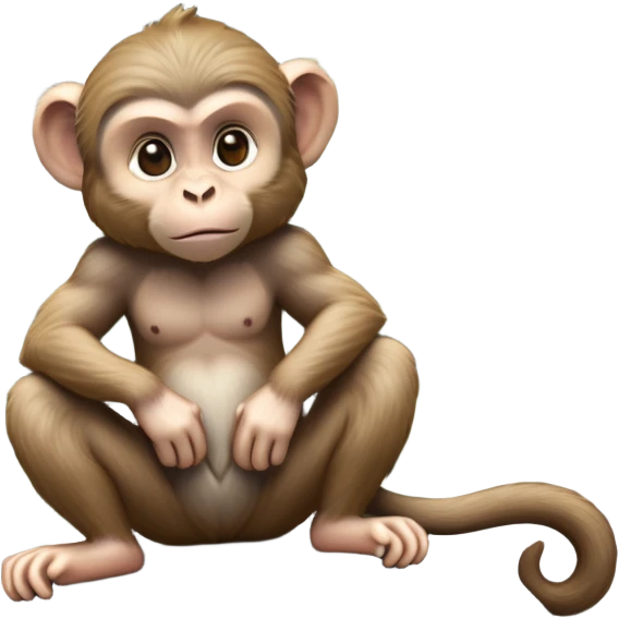 cinematic-macaque-realistic-full-body-sitting-emoji,-compact-muscular-frame-poised-on-a-rocky-outcrop,-short-curled-tail-resting-behind,-head-tilted-dramatically,-thick-dense-fur-in-warm-shades-of-brown-and-grey,-expressive-eyes-filled-with-intelligent-curiosity,-simplified-yet-realistic-focused-features,-highly-detailed,-glowing-with-an-almost-sarcastic-glow emoji