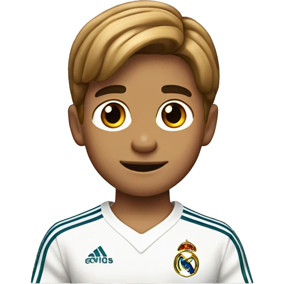 niño Del Real Madrid con 5 años pelo lacio cabello castaño rubio  emoji