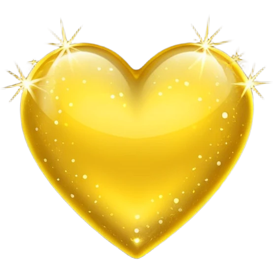 yellow heart with a golden sparkle emoji