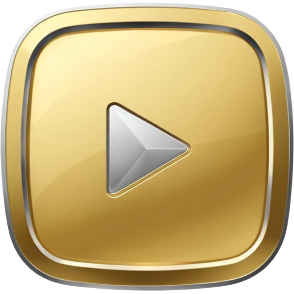 YouTube golden play button with silver edges emoji