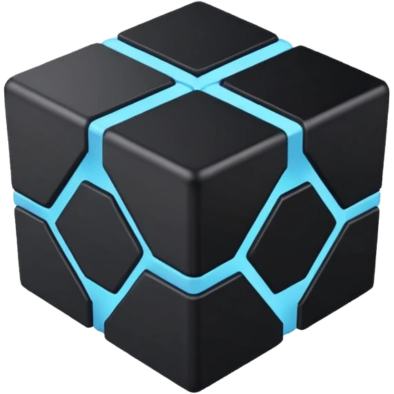 black colour infinity cube emoji