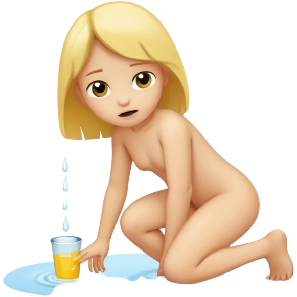 10 year old child girl naked  peeing in the floor emoji