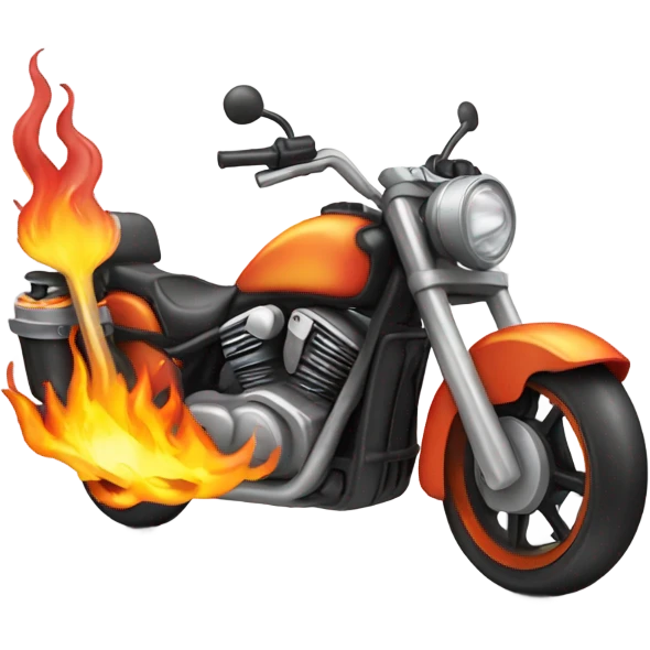 Motorcycle with a flamethrower  emoji