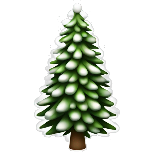  actual white fir christmas tree isolated.  emoji