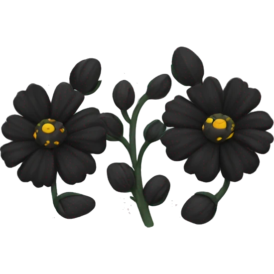 I black flowers  emoji