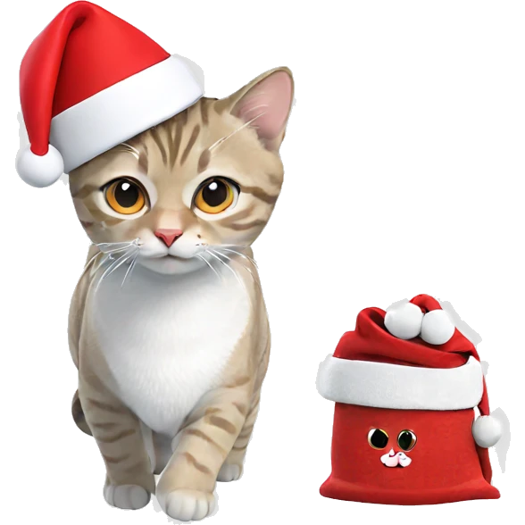 cat in santa hat emoji