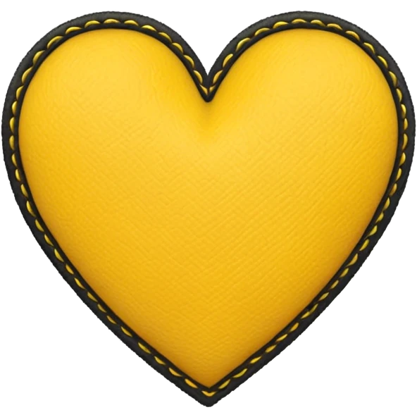 yellow heart with a stitched border emoji