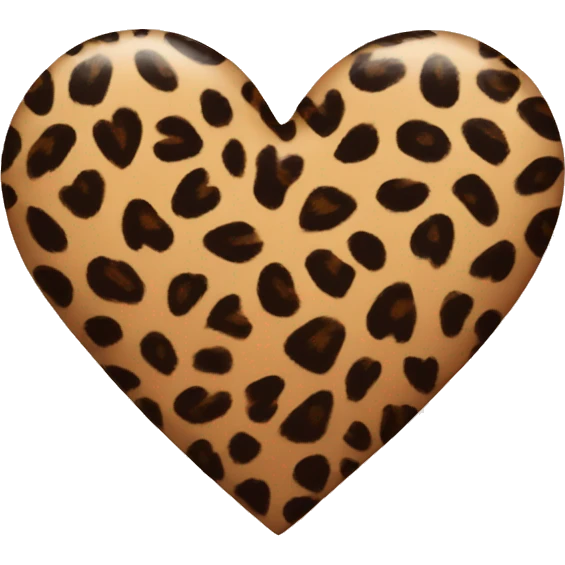 Leopard printed heart emoji