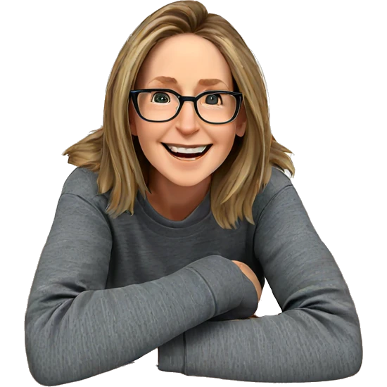 smiling girl with glasses emoji