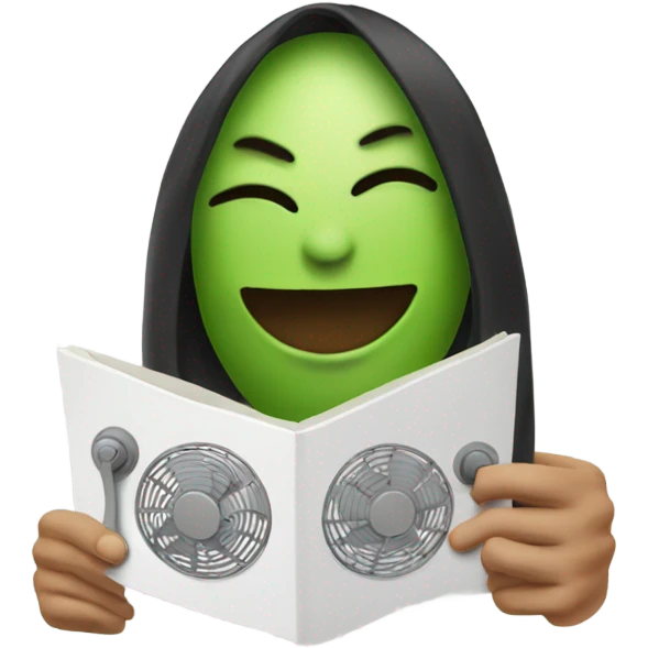 An avo switching on a fan emoji