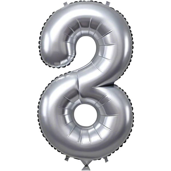 Foil balloon silver number 9 emoji