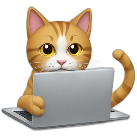 cat typing on a laptop emoji