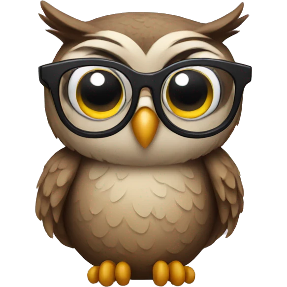 Owl wearing glasses emoji