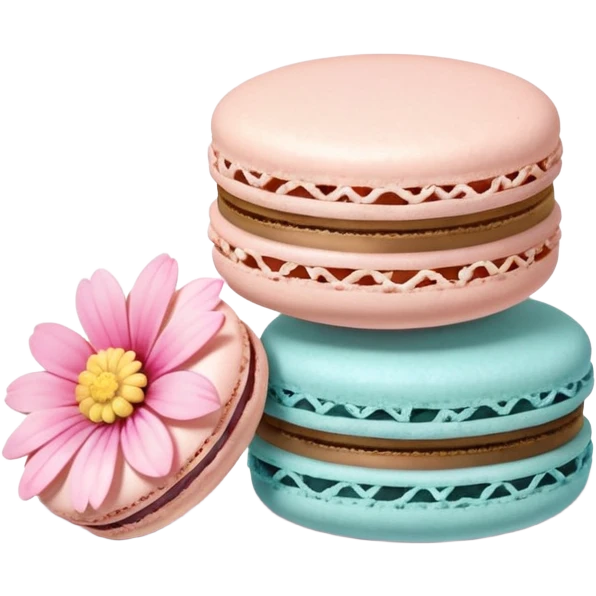Le Durée Paris macaron et fleur emoji