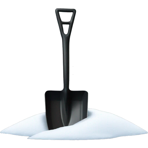 square black shovel in the snow emoji