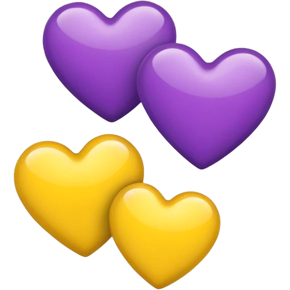 purple and yello hearts emoji