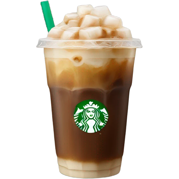Starbuck ice coffee with ice cubes emoji
