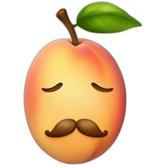 Peach with moustache emoji