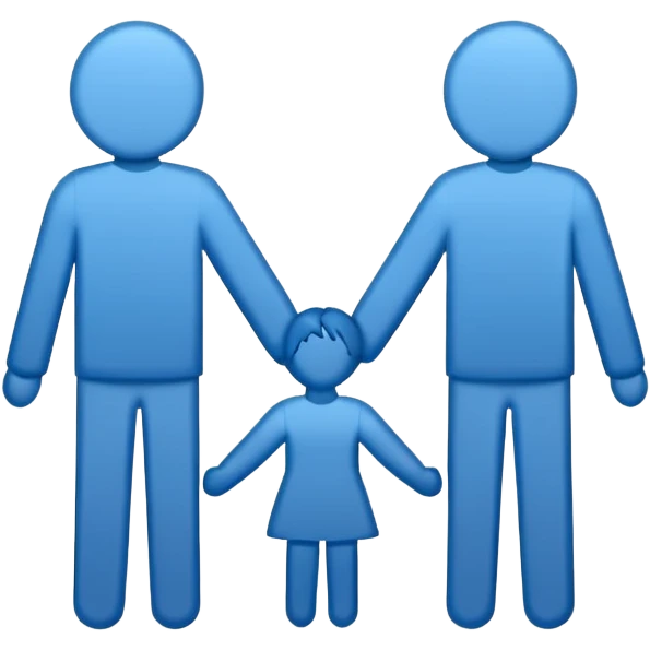 bonequinhos recortados de papel azuis de mãos dadas emoji