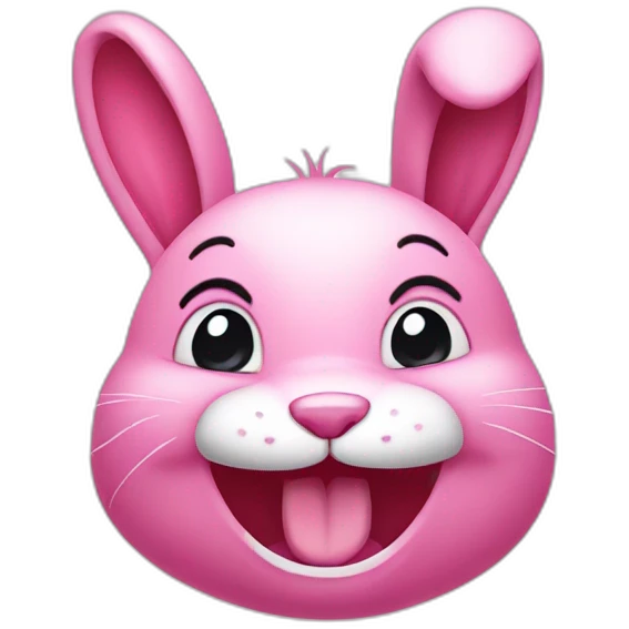 Pink rabbit winking emoji