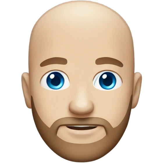 Bald guy blue eyes with beard emoji