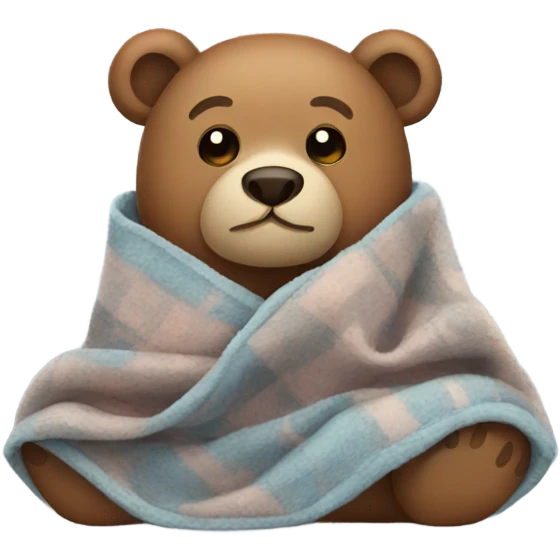bear cozy in blanket emoji