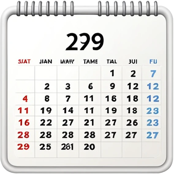 white date calendar with number 29 emoji