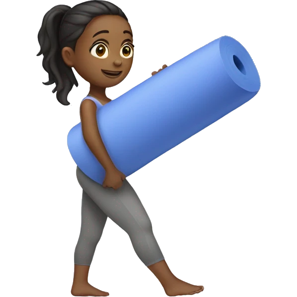 Girl carrying yoga mat emoji