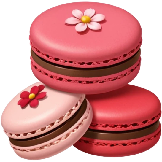 Le Durée Paris macaron et fleur red chocolate emoji