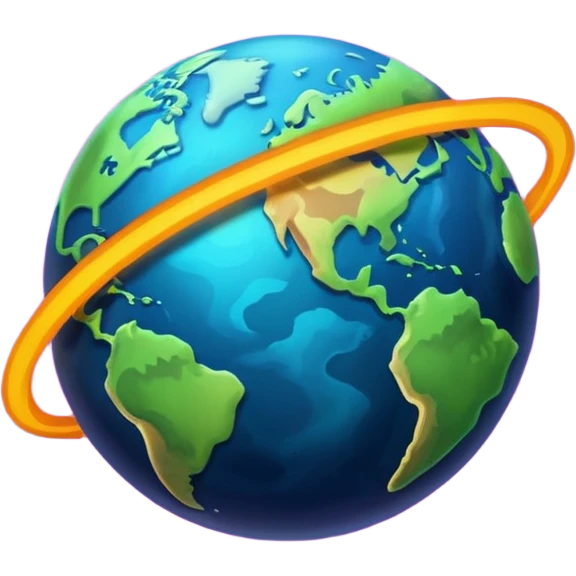 Planet with trending line and black background emoji
