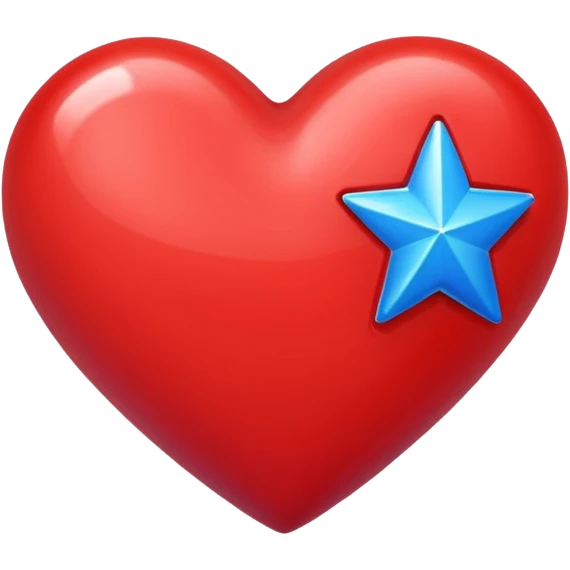 A red heart with a blue star inside emoji