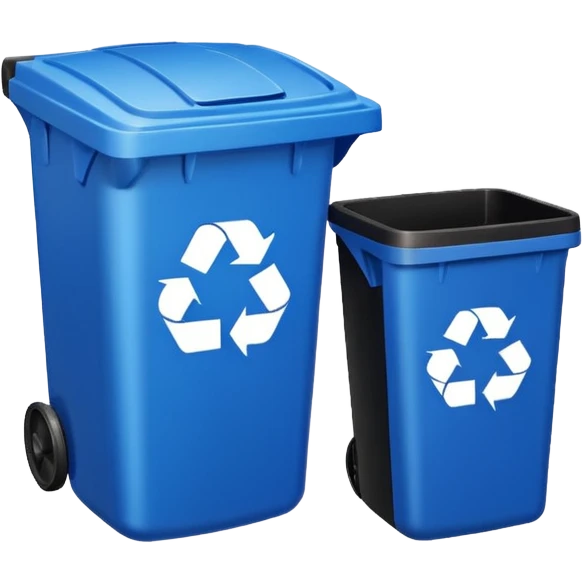 recycling bin next to a trash can emoji