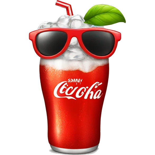 Coke soda with sunglasses emoji