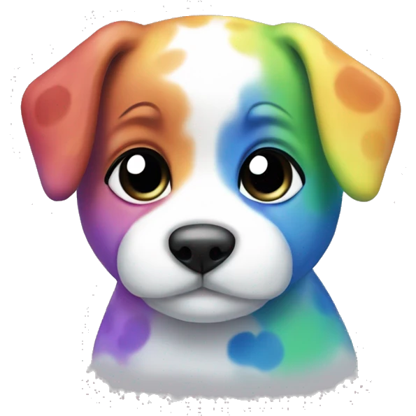 rainbow spots puppy emoji