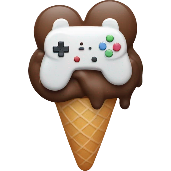 icecream with hands holding a video game controller emoji