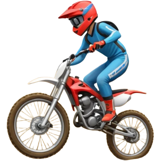 Pumptrack track and rider riding a hilly on the backwheel emoji