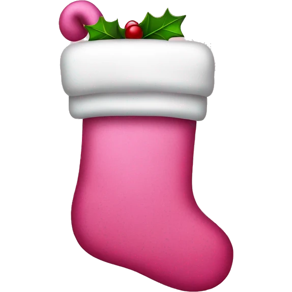 Pink Christmas stocking  emoji