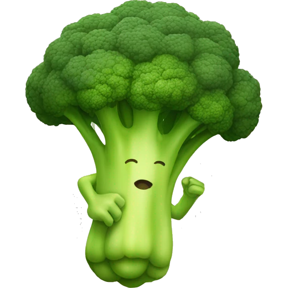 Broccoli cartoon running emoji